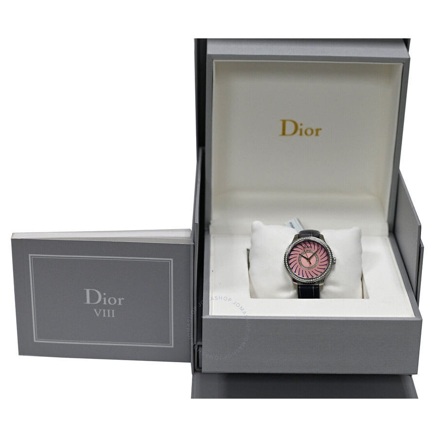 Dior VIII Montaigne Quartz Diamond Pink Dial Ladies Watch CD152113A001 - 4