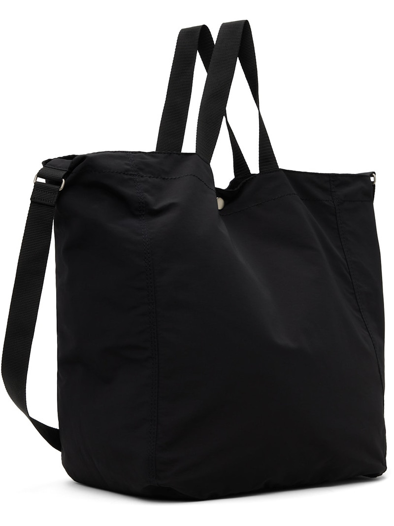 Black Cotton Nylon Grosgrain Tote 3