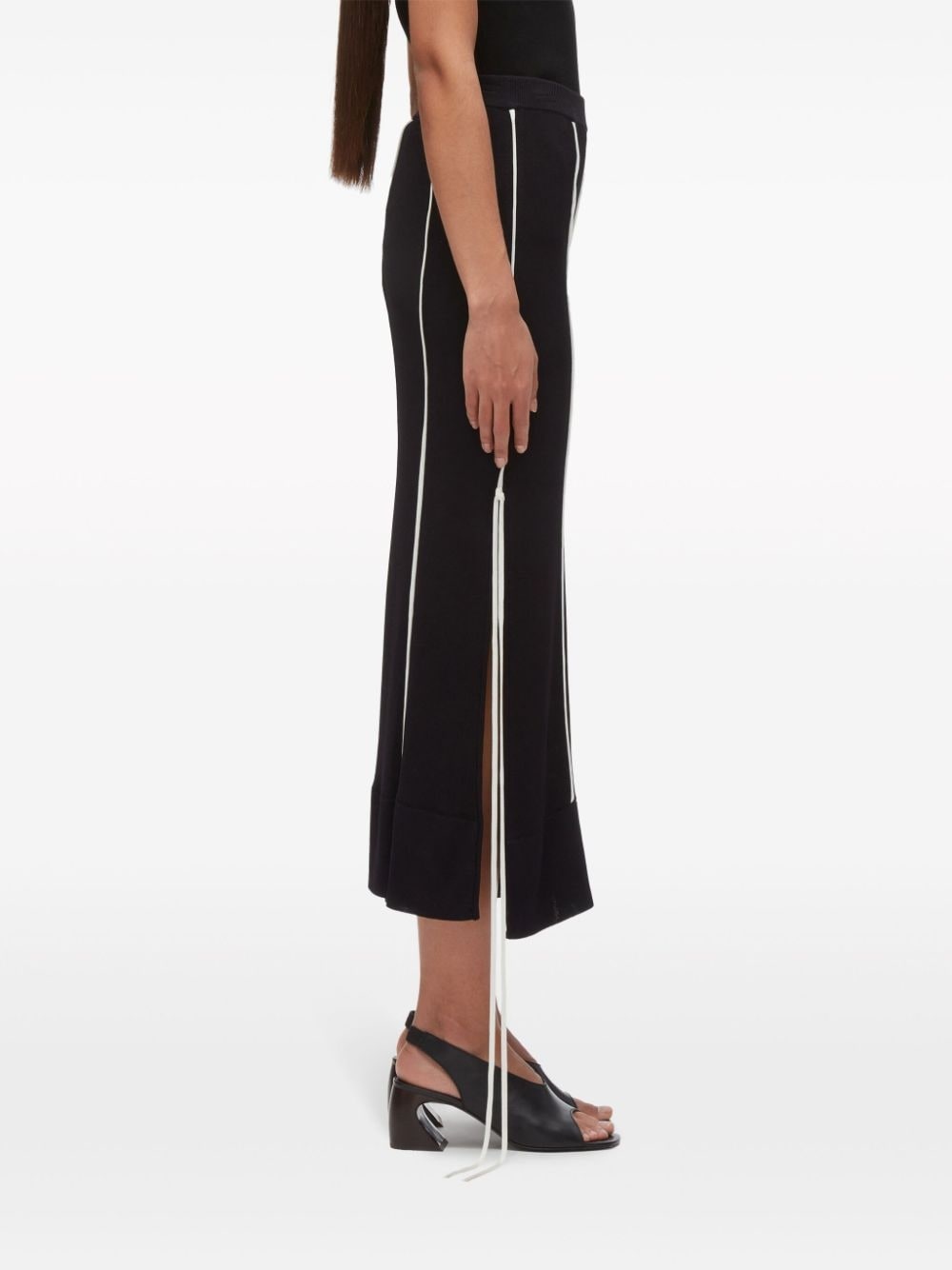 pipe-trim knitted midi skirt - 4