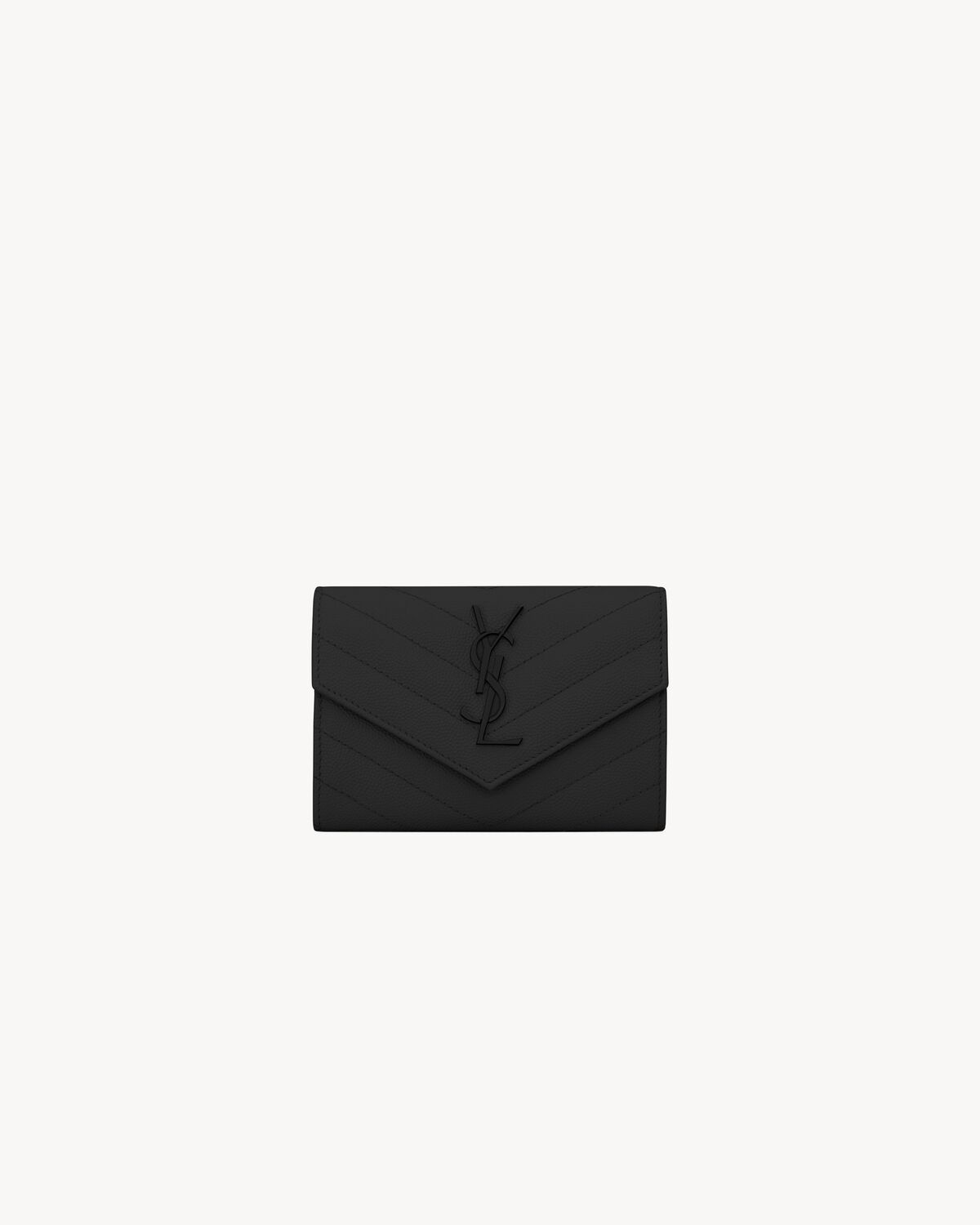 CASSANDRE MATELASSÉ SMALL ENVELOPE WALLET IN GRAIN DE POUDRE LEATHER - 1