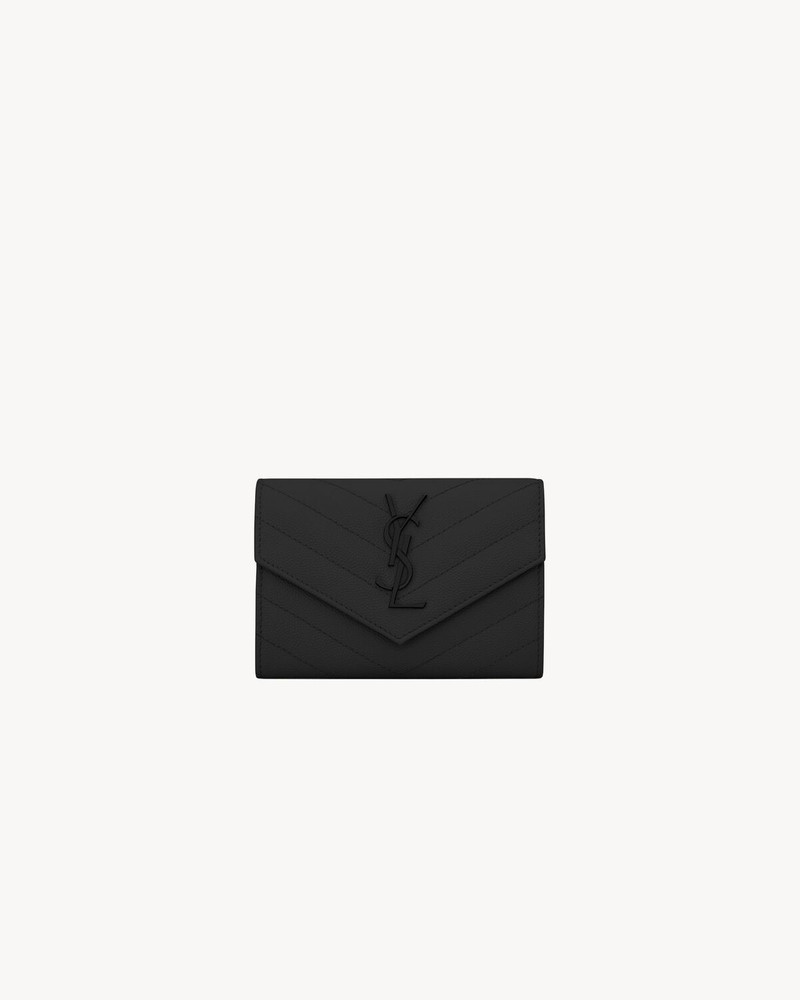 CASSANDRE MATELASSÉ SMALL ENVELOPE WALLET IN GRAIN DE POUDRE LEATHER - 1