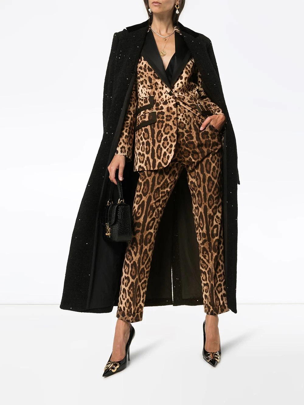 leopard print tailored blazer - 2