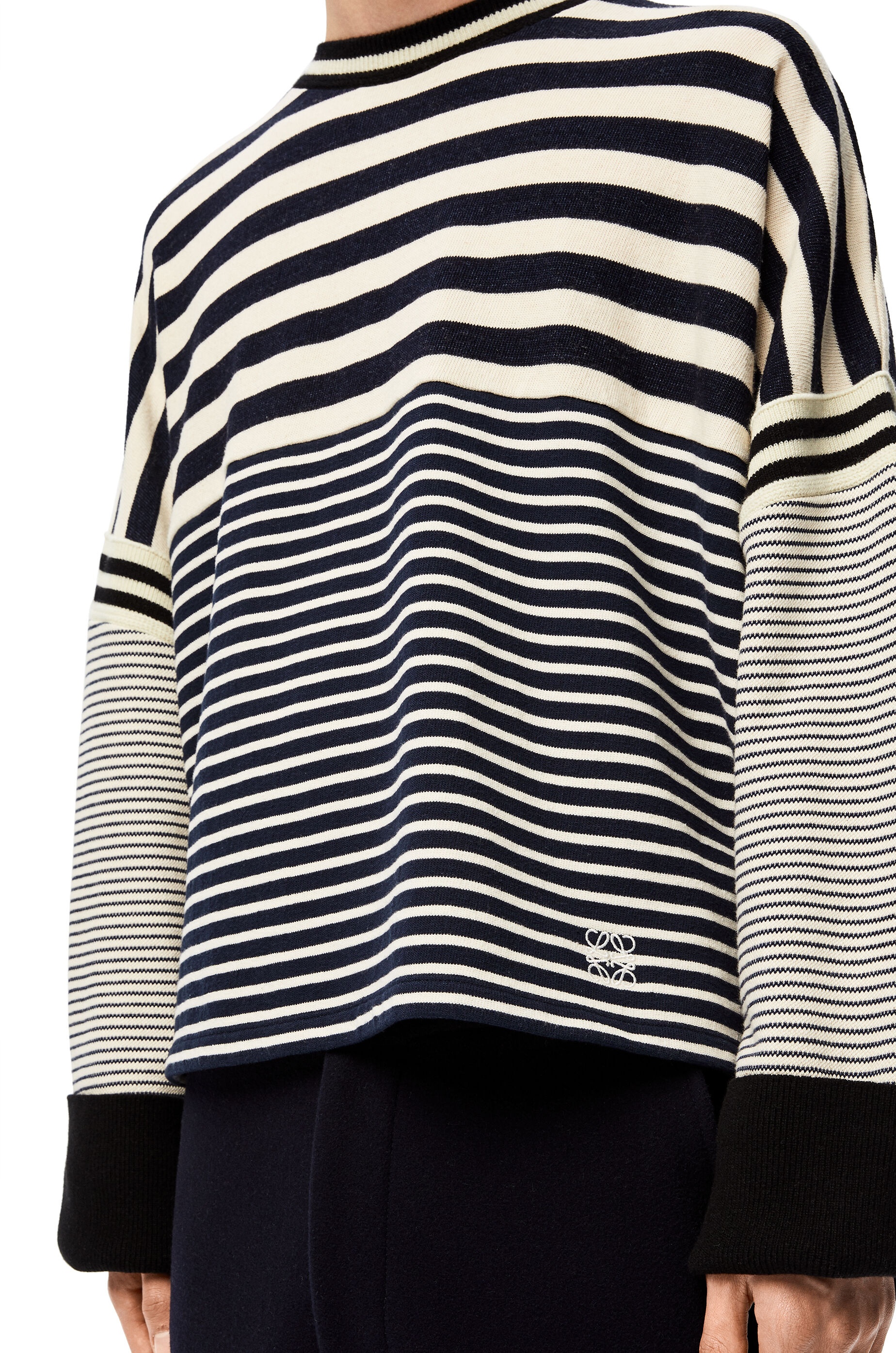 Oversize sweatshirt in striped cotton - 5