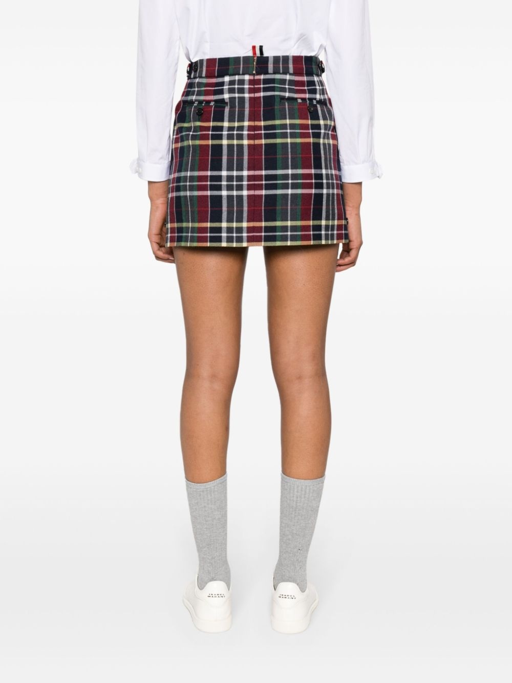 tartan-check wool miniskirt - 4