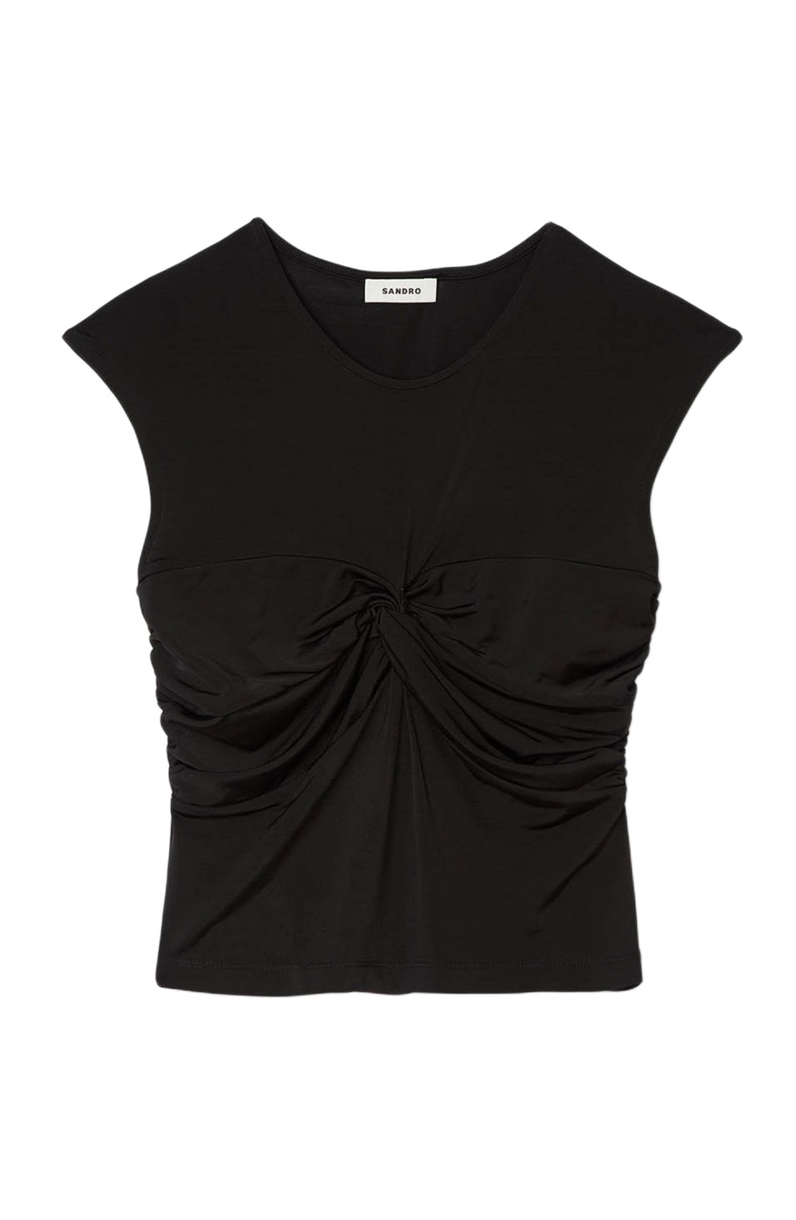 SANDRO Draped T-shirt in Black at Nordstrom - 5