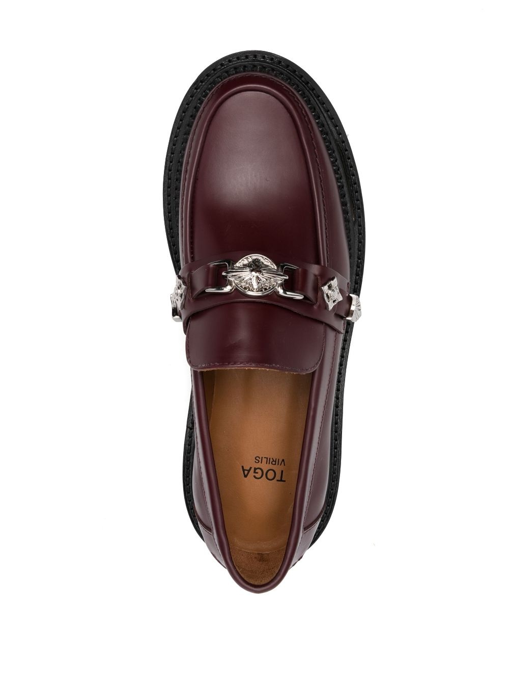 chunky leather loafers - 4