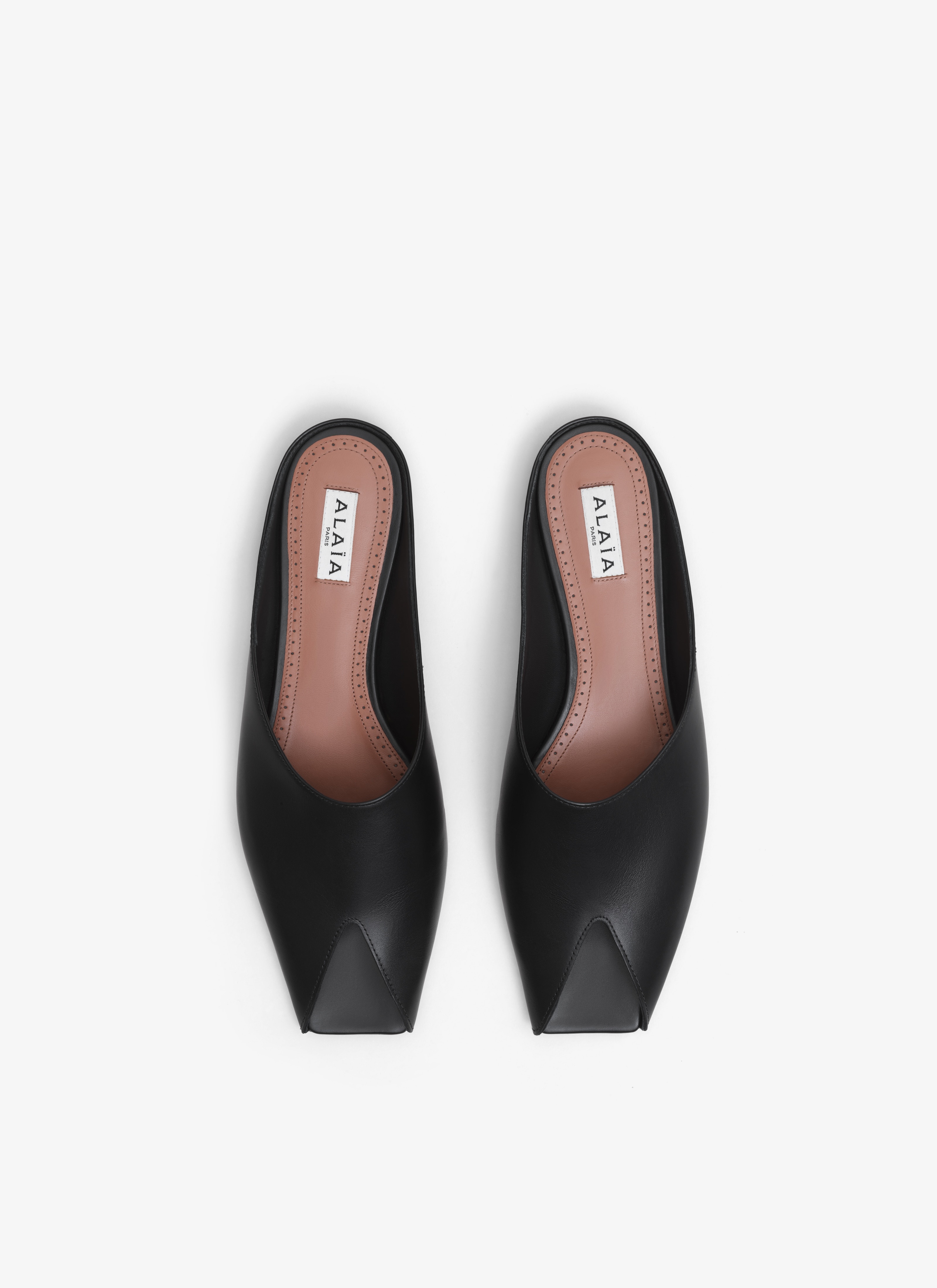 SPIKE FLAT MULES IN CALFSKIN - 3