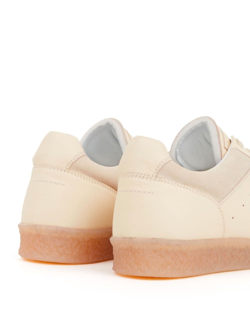 panelled leather sneakers - 5