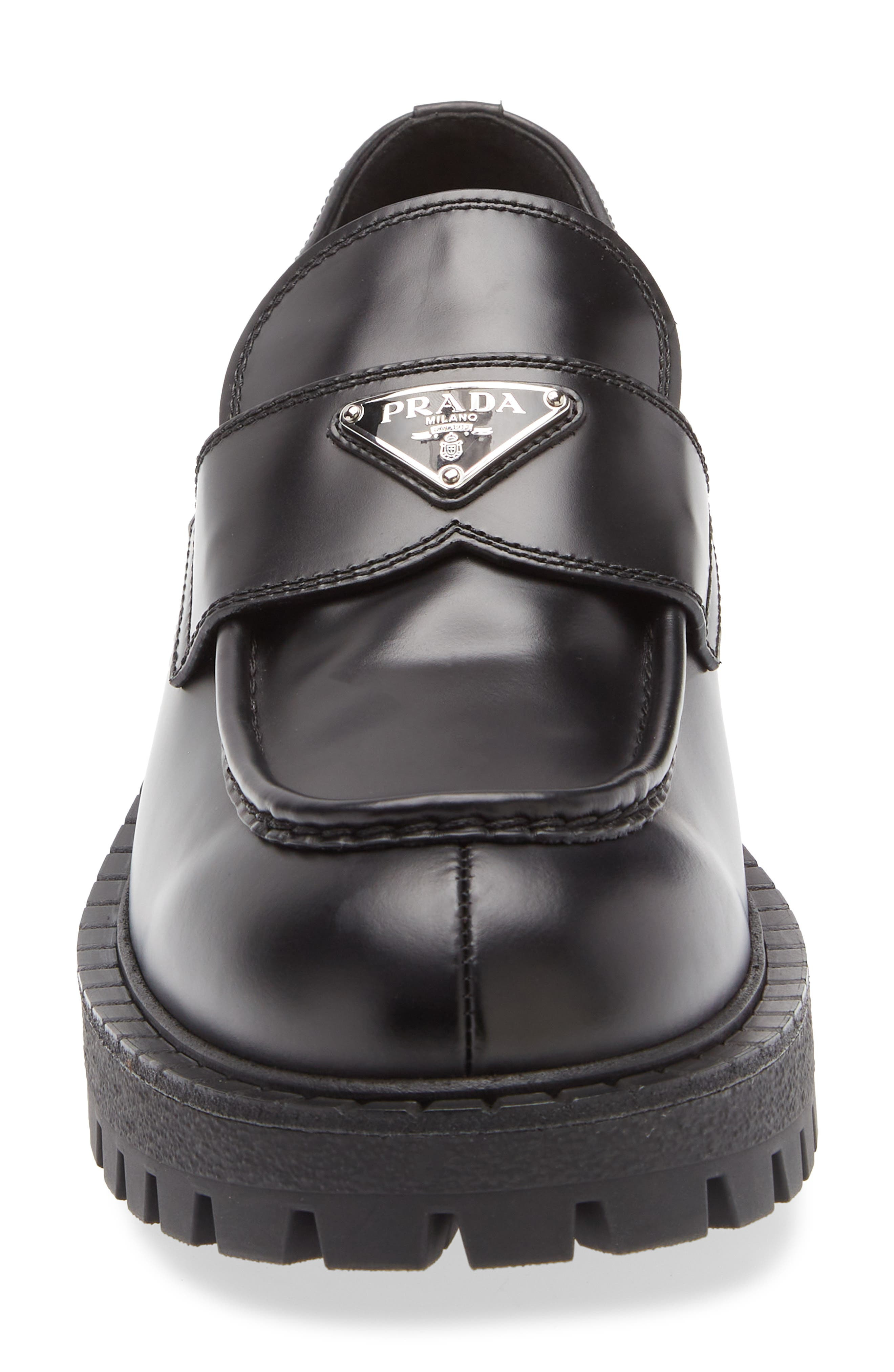 Prada Chocolate Lug Sole Loafer in Nero at Nordstrom - 4