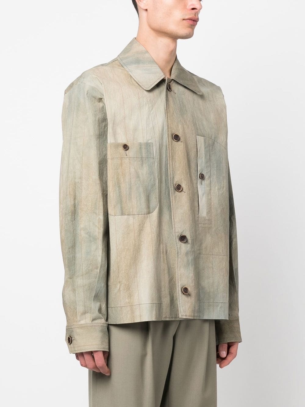 faded-effect long-sleeve shirt - 4