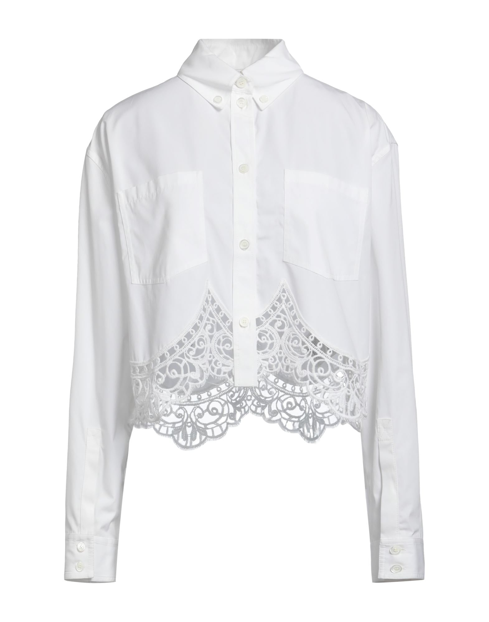 White Women's Lace Shirts & Blouses - 1