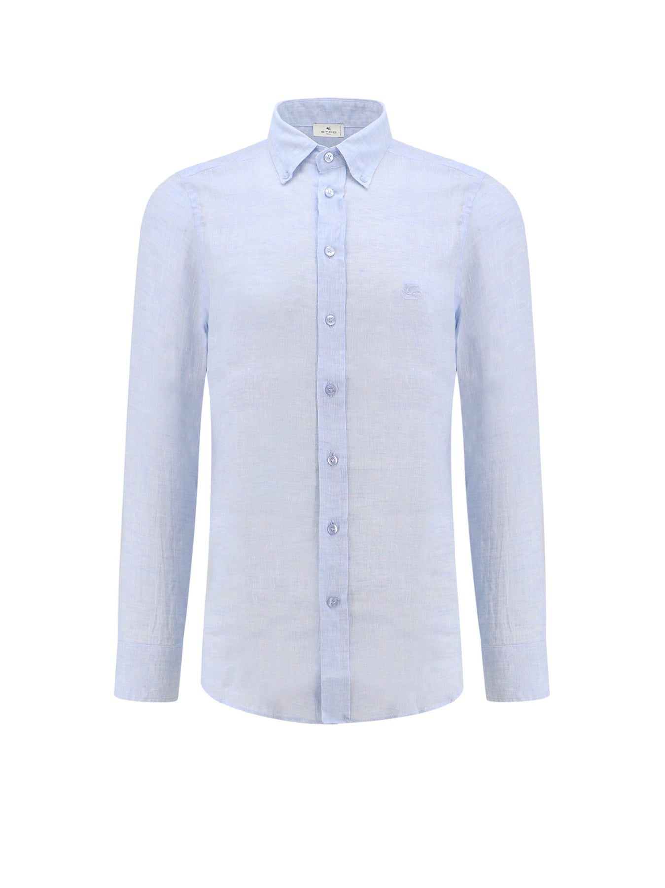 Linen shirt with embroidered Pegaso logo - 1