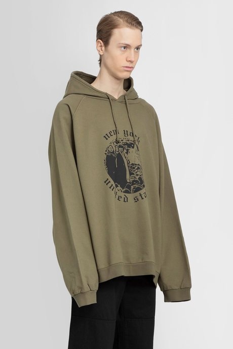 Raf simons men's khaki green redux aw01 new york hoodie - 2