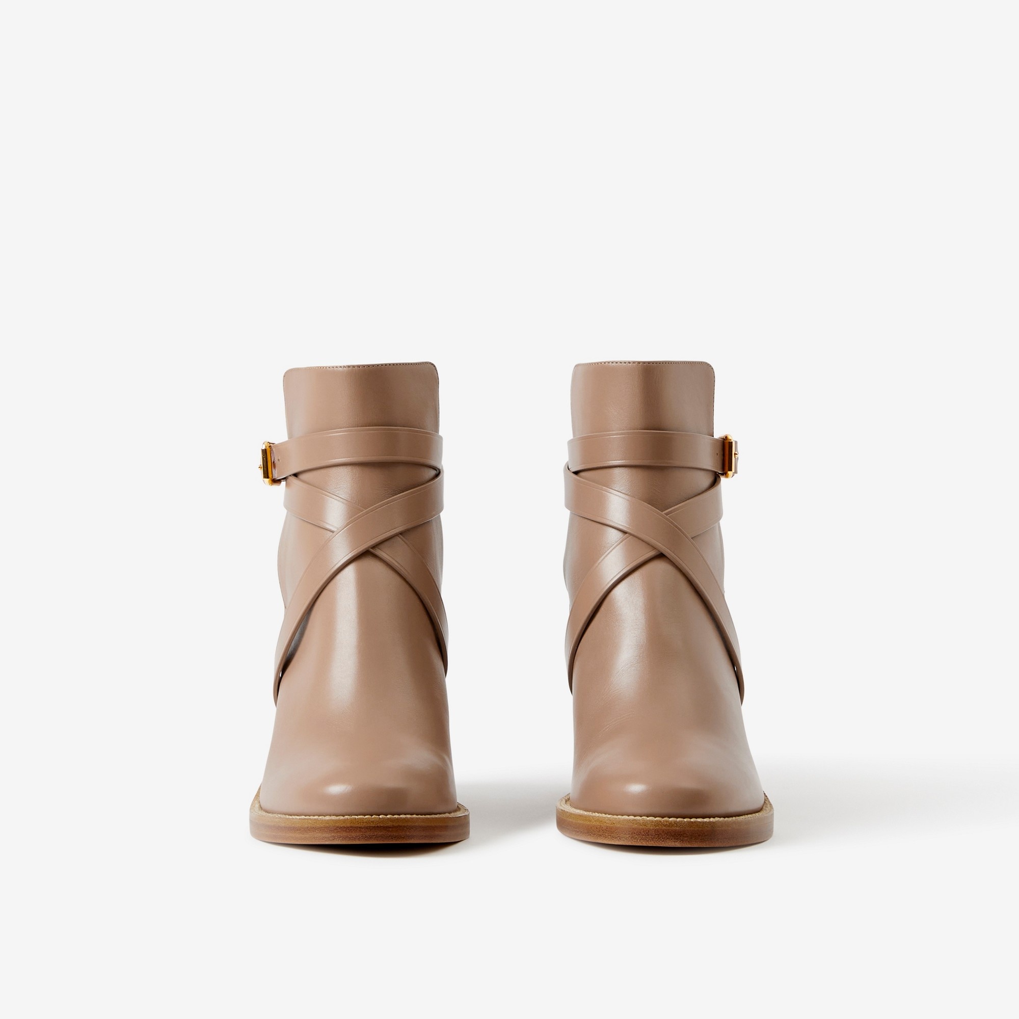House Check and Leather Ankle Boots - 2