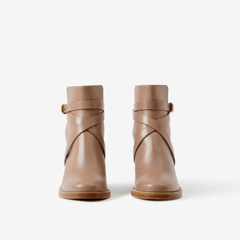 Burberry House Check and Leather Ankle Boots outlook