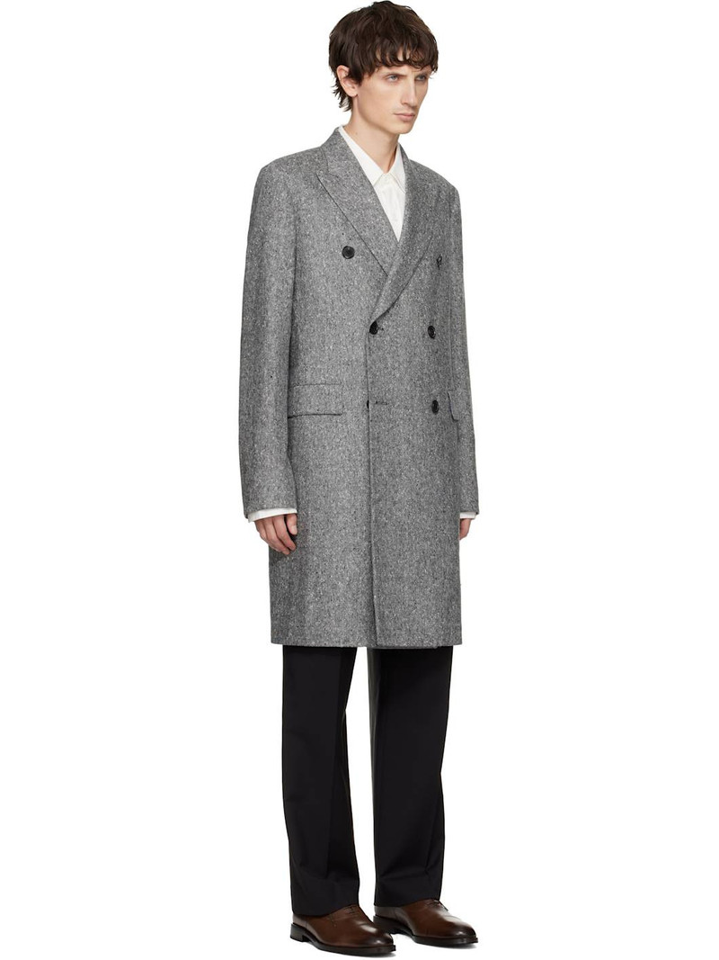 Gray Double Breasted Over Coat 2