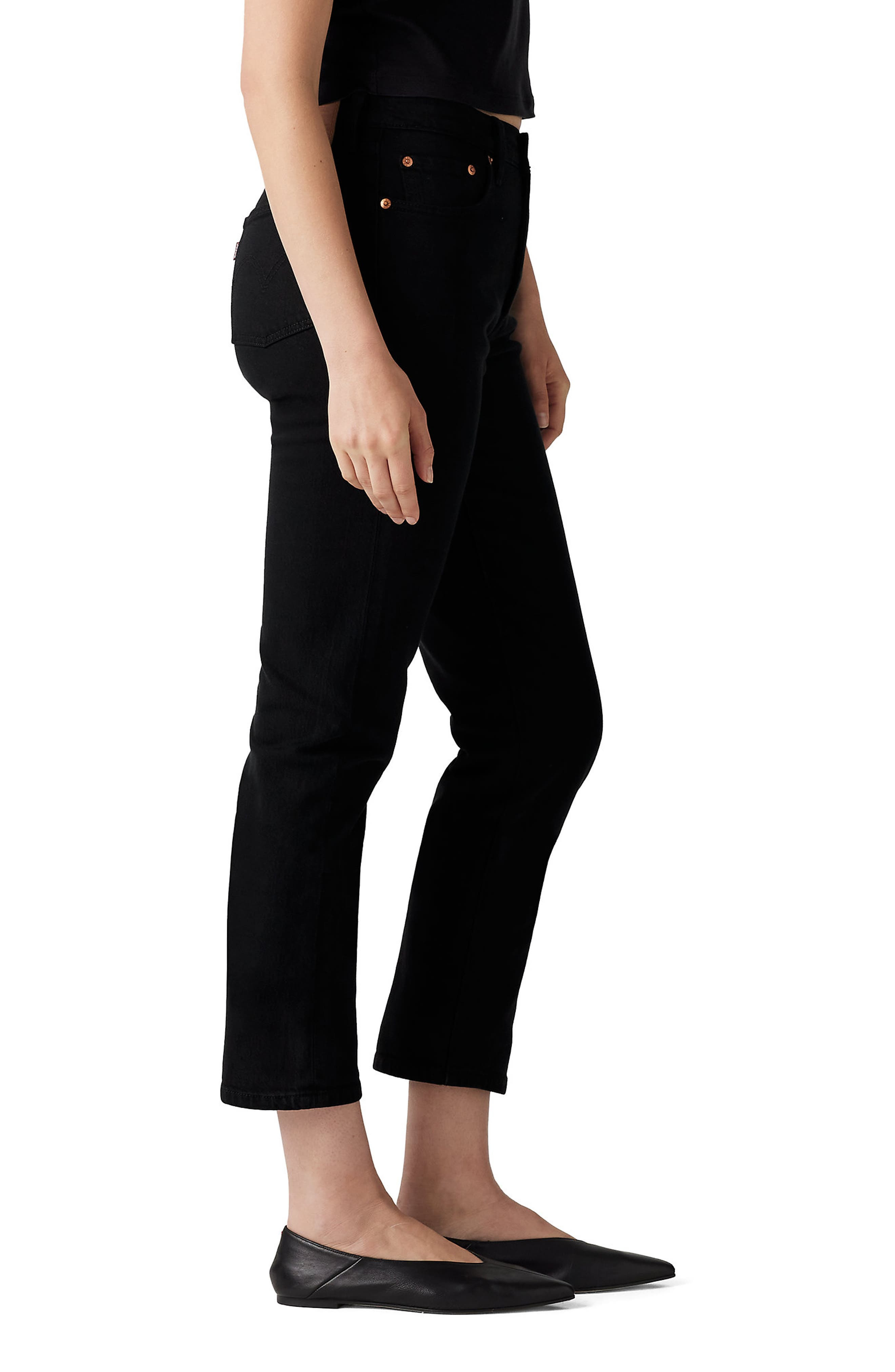 levi's 501® Original Crop Straight Leg Jeans in Black Sprout at Nordstrom - 3