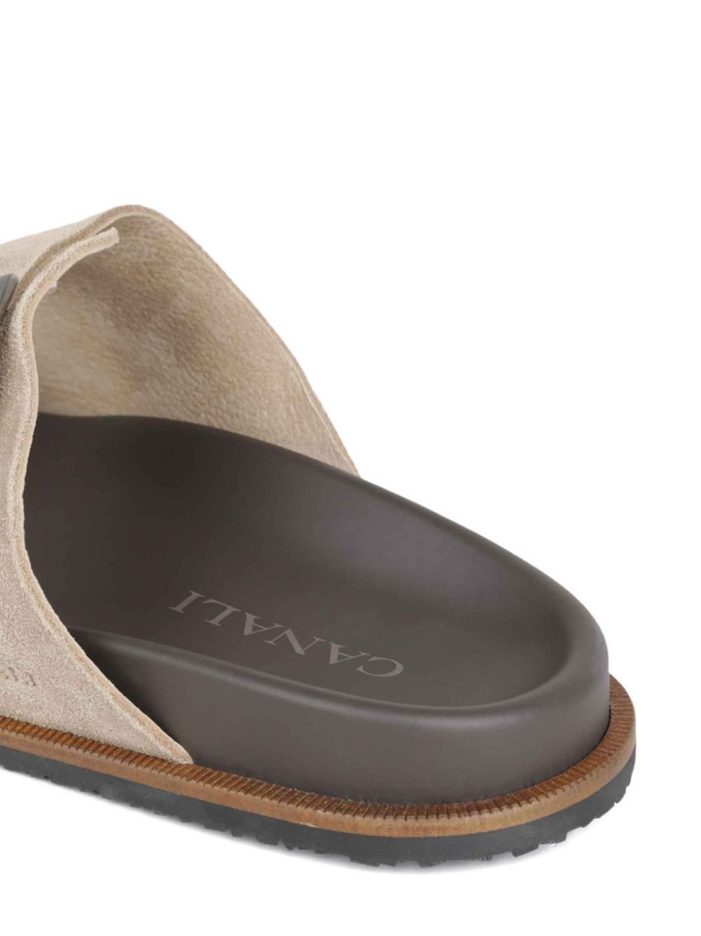 double-buckle suede sandals - 4