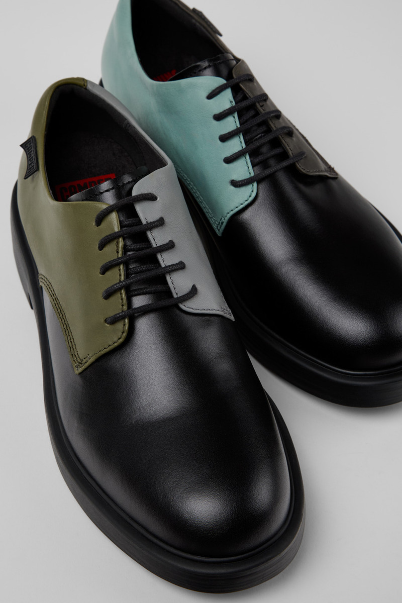 Multicolored Leather Men's Shoes. 6