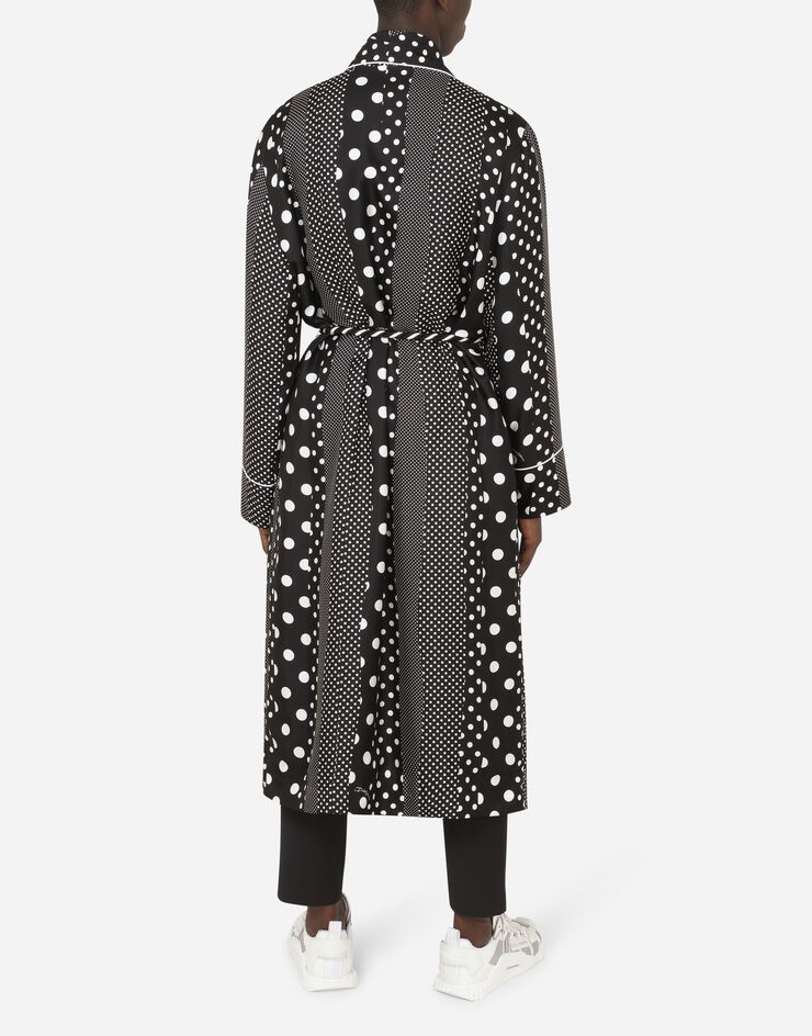 Silk robe with polka-dot print - 6