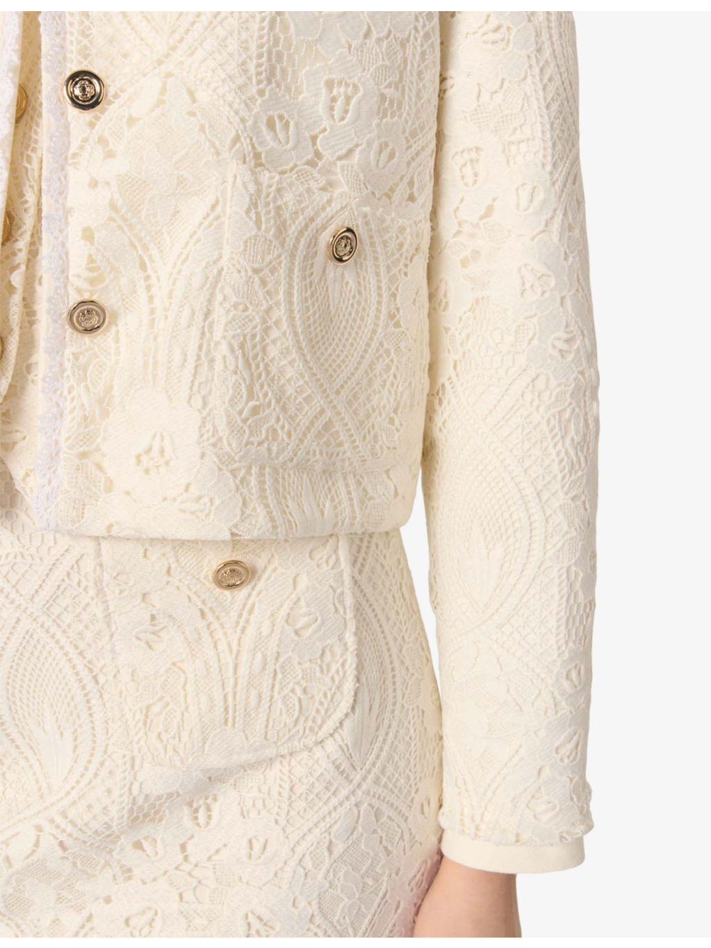 Guipure Cropped Woven Jacket - 7