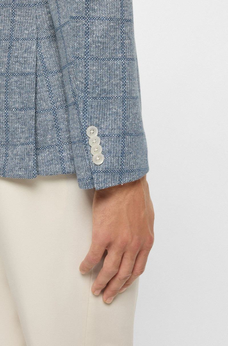 SLIM-FIT BLAZER IN CHECKED STRETCH FABRIC 6