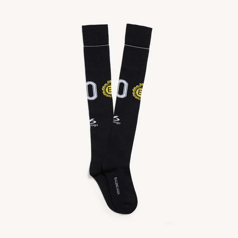 BALENCIAGA Men's Naval Crest Long Socks in Black outlook