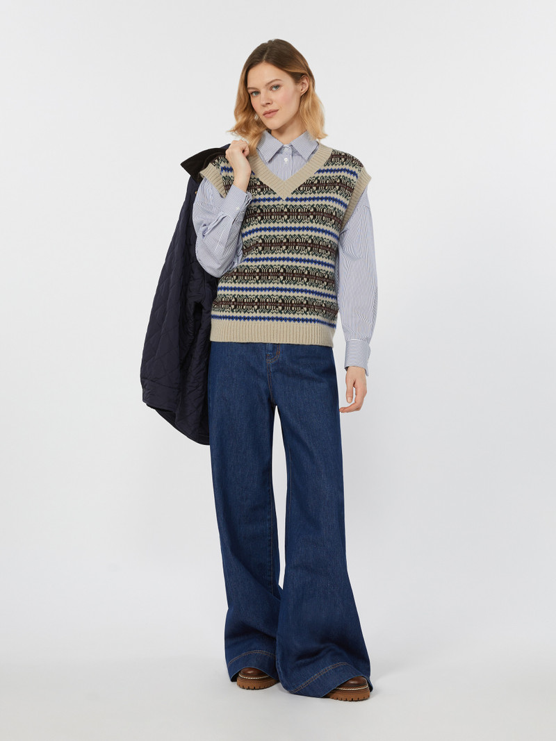 WEEKEND Max Mara FLERES Wool and alpaca jacquard gilet outlook