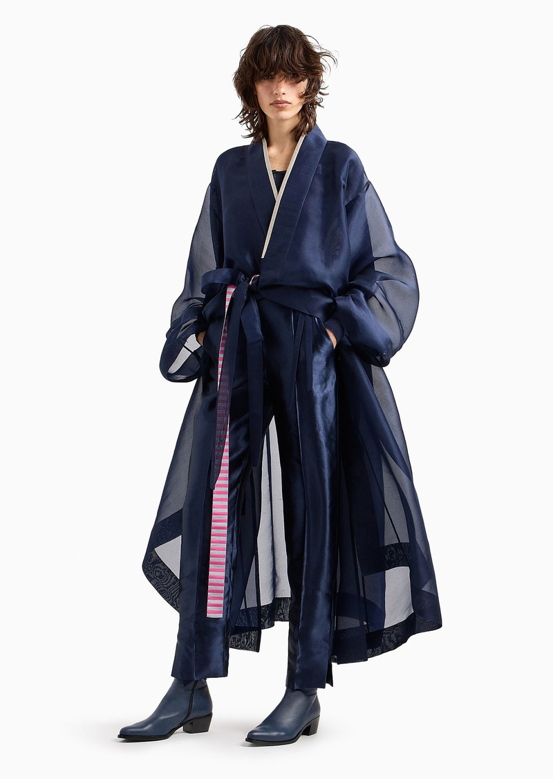 GIORGIO ARMANI Shantung silk organza kimono outlook