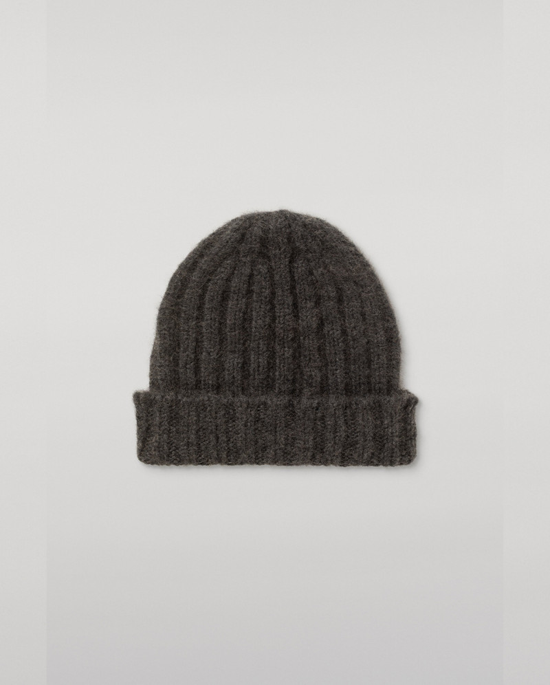 Byrne Dark Grey Cashmere Silk Beanie 1