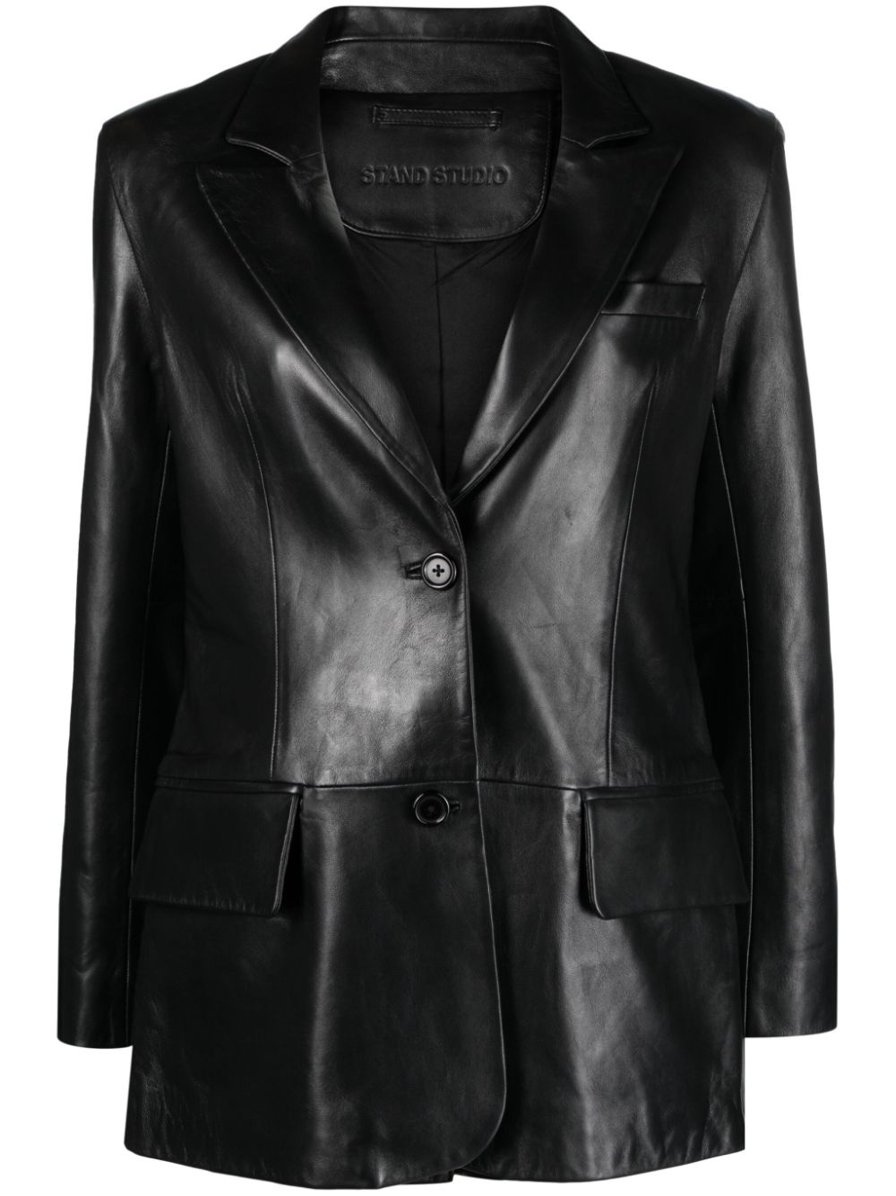 Iggy leather single-breasted blazer - 1