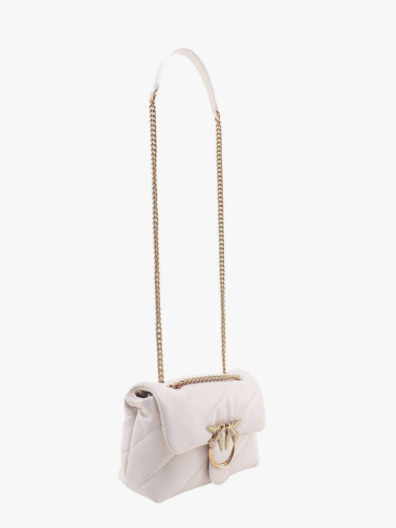Pinko Matelassã© Leather Shoulder Bag With Iconic Love Birds Buckle - 3