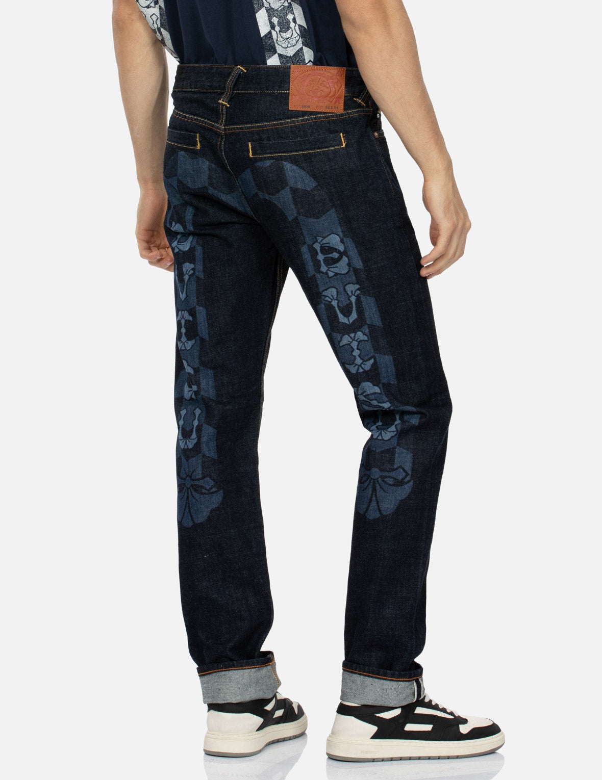 Monogram Daicock Discharged Print Slim Fit Jeans #2010 - 7