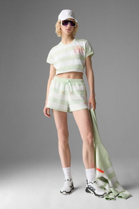 Carline Sweat shorts in Light green/White - 4