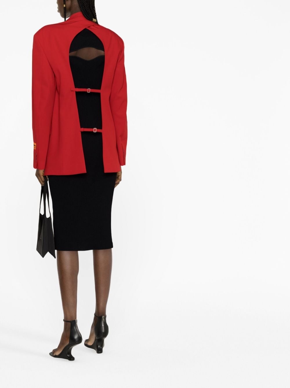 open-back single-breasted blazer - 2