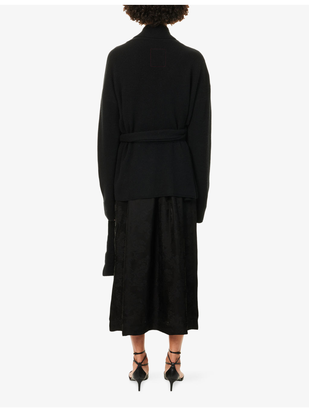 Wrap Shawl-Collar Cashmere Cardigan - 4