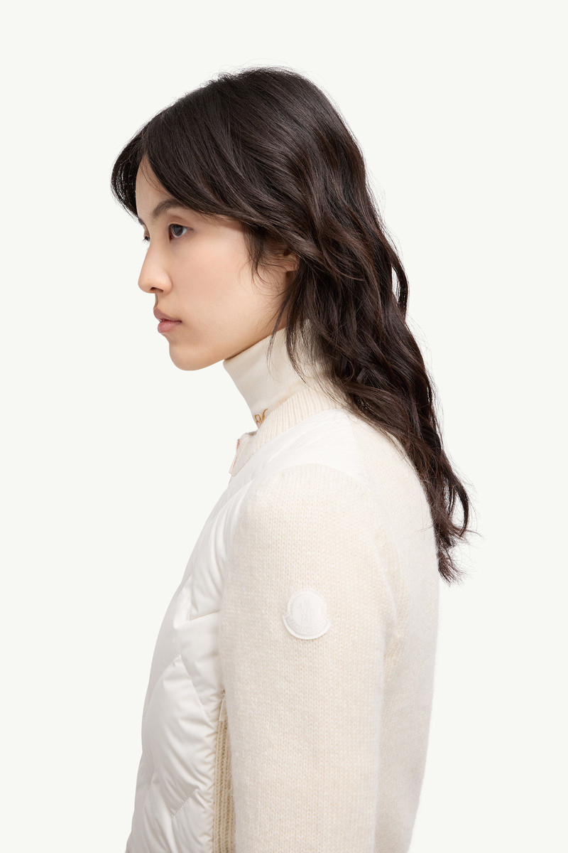 Padded Wool Blend Zip-Up Cardigan 4