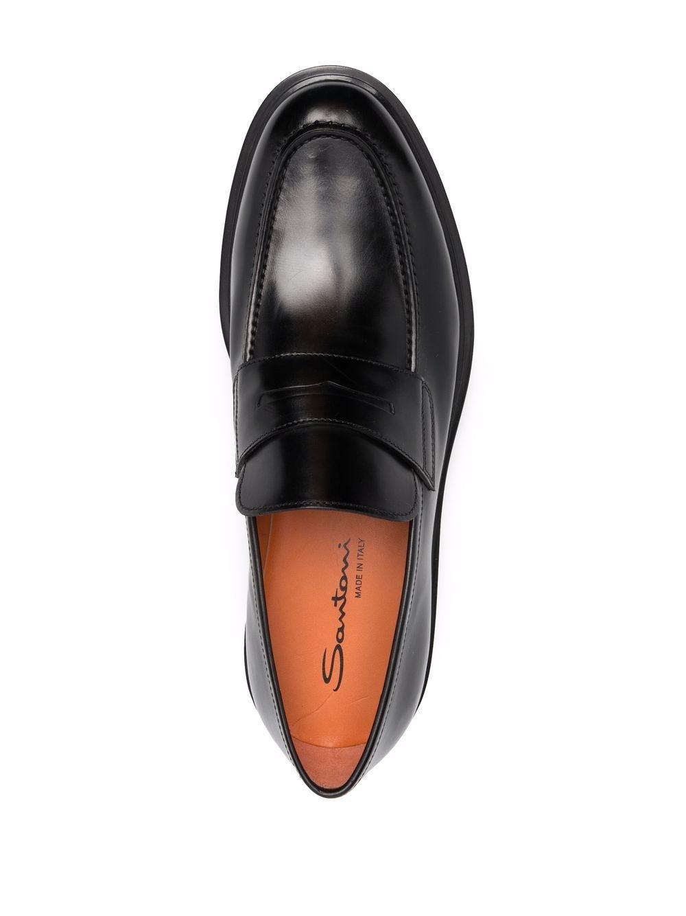 brushed leather penny loafers - 4