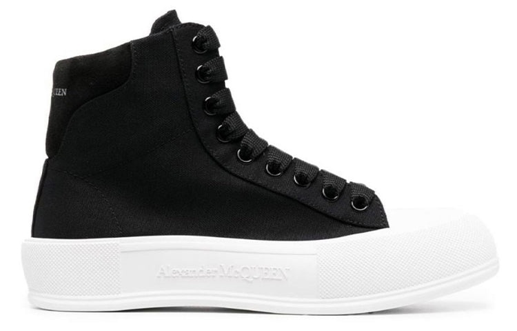 Alexander McQueen High-top Deck Plimsoll 'Black' 707681W4MV71070 - 2