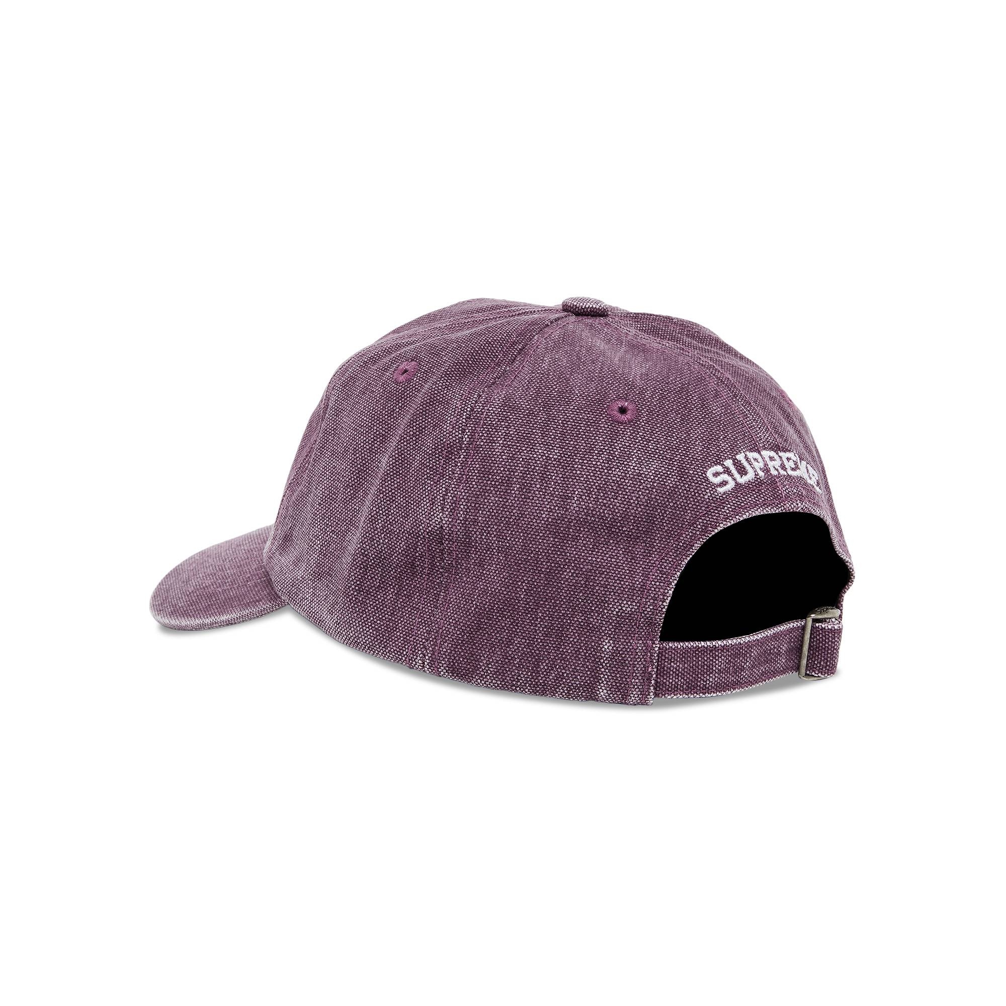 Supreme Pigment Canvas S Logo 6-Panel 'Plum' - 3