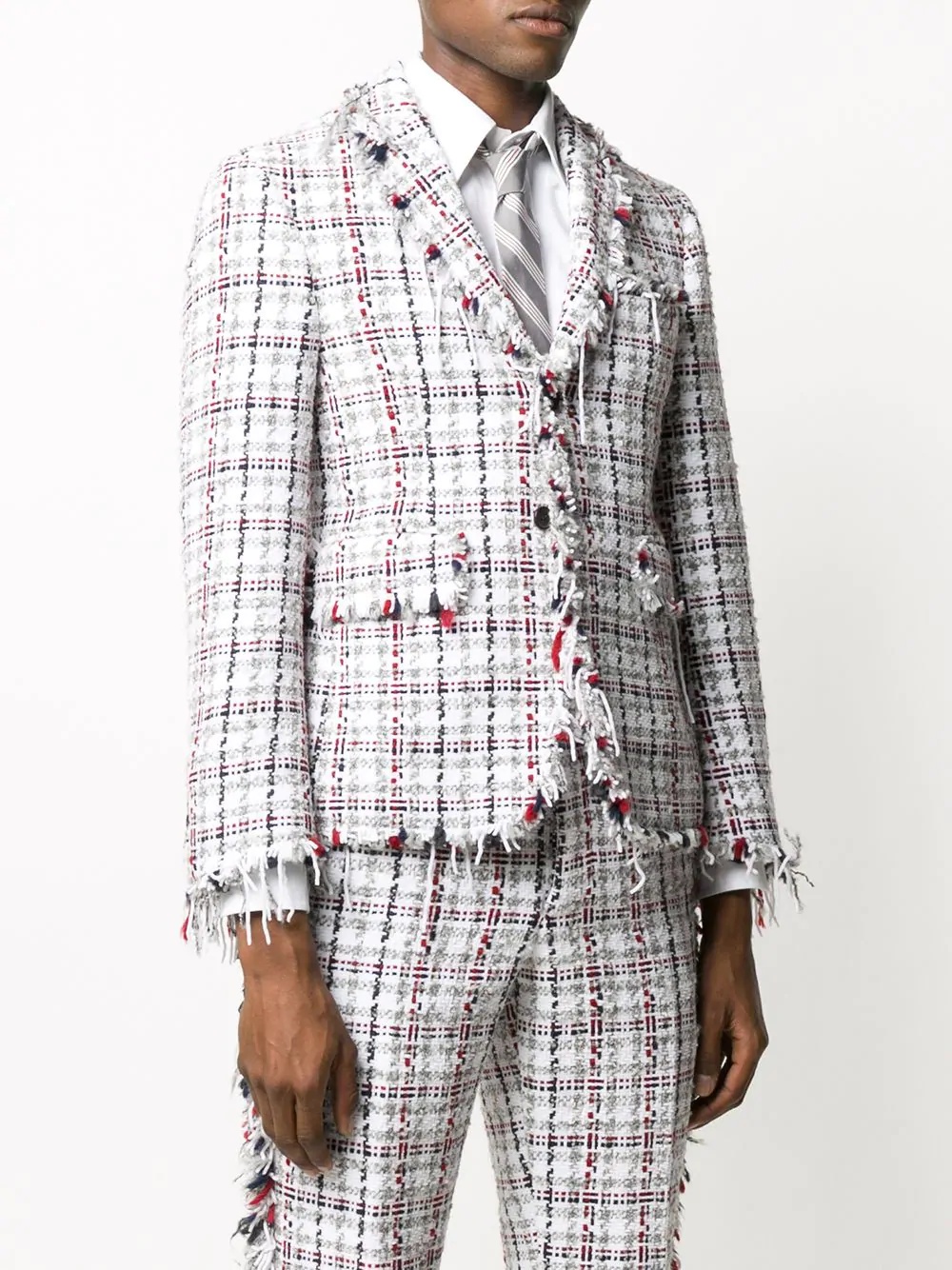 tweed checked blazer - 3