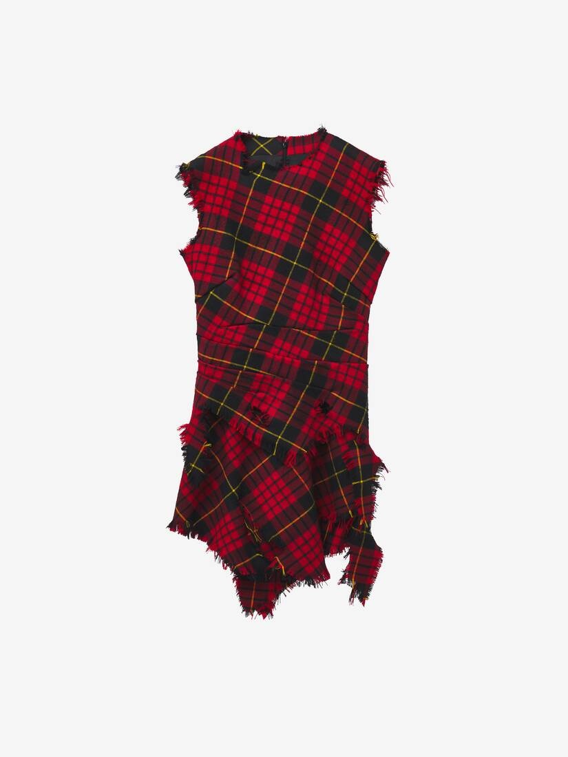 Distressed Tartan Mini Dress - 2