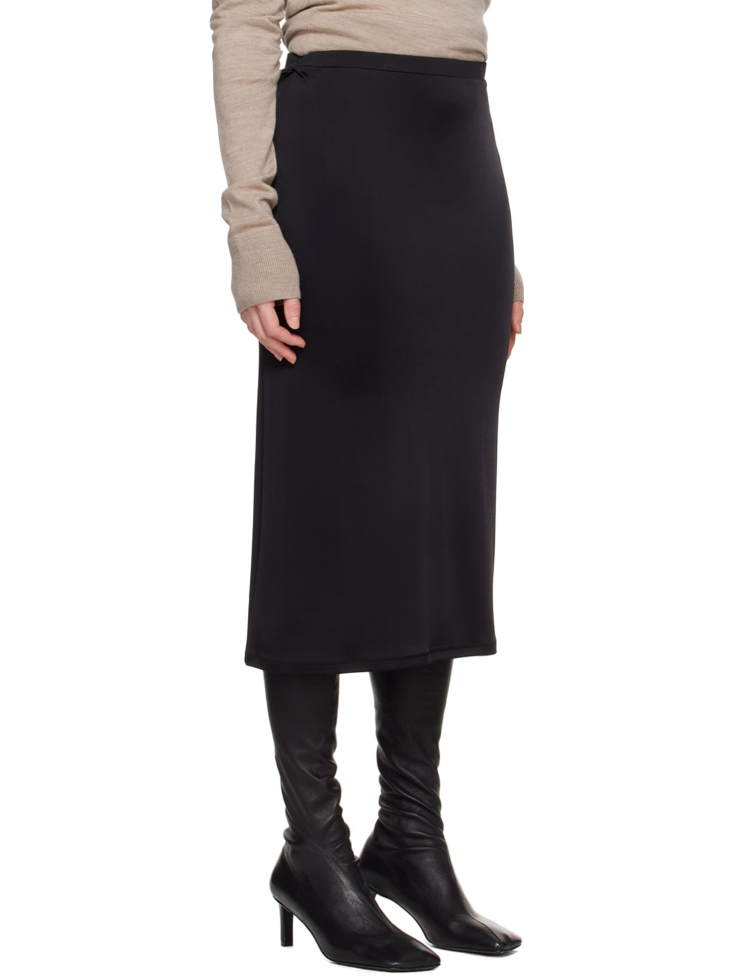 Black Flor Midi Skirt - 2