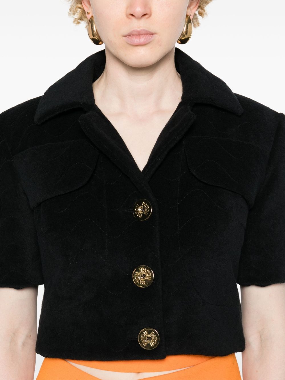 terry-cloth cropped jacket - 5
