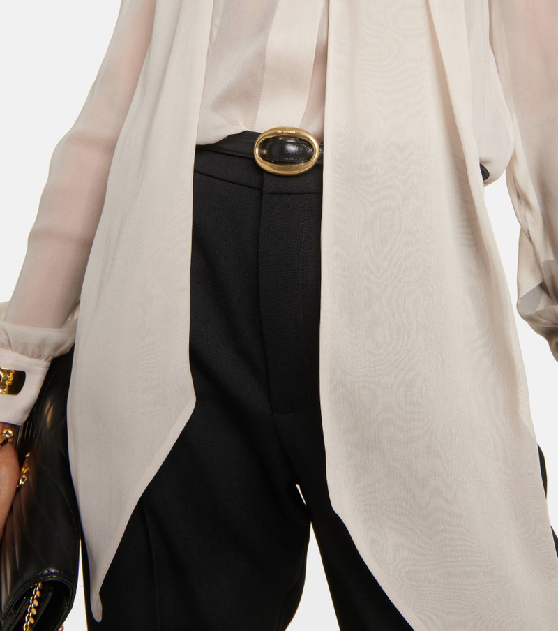 SAINT LAURENT Slim leather belt outlook