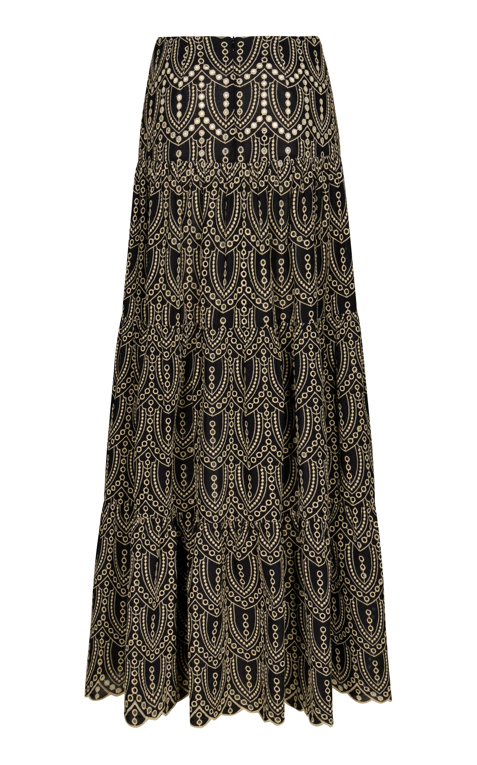 Palm Rhythm Embroidered Maxi Skirt black/white - 3