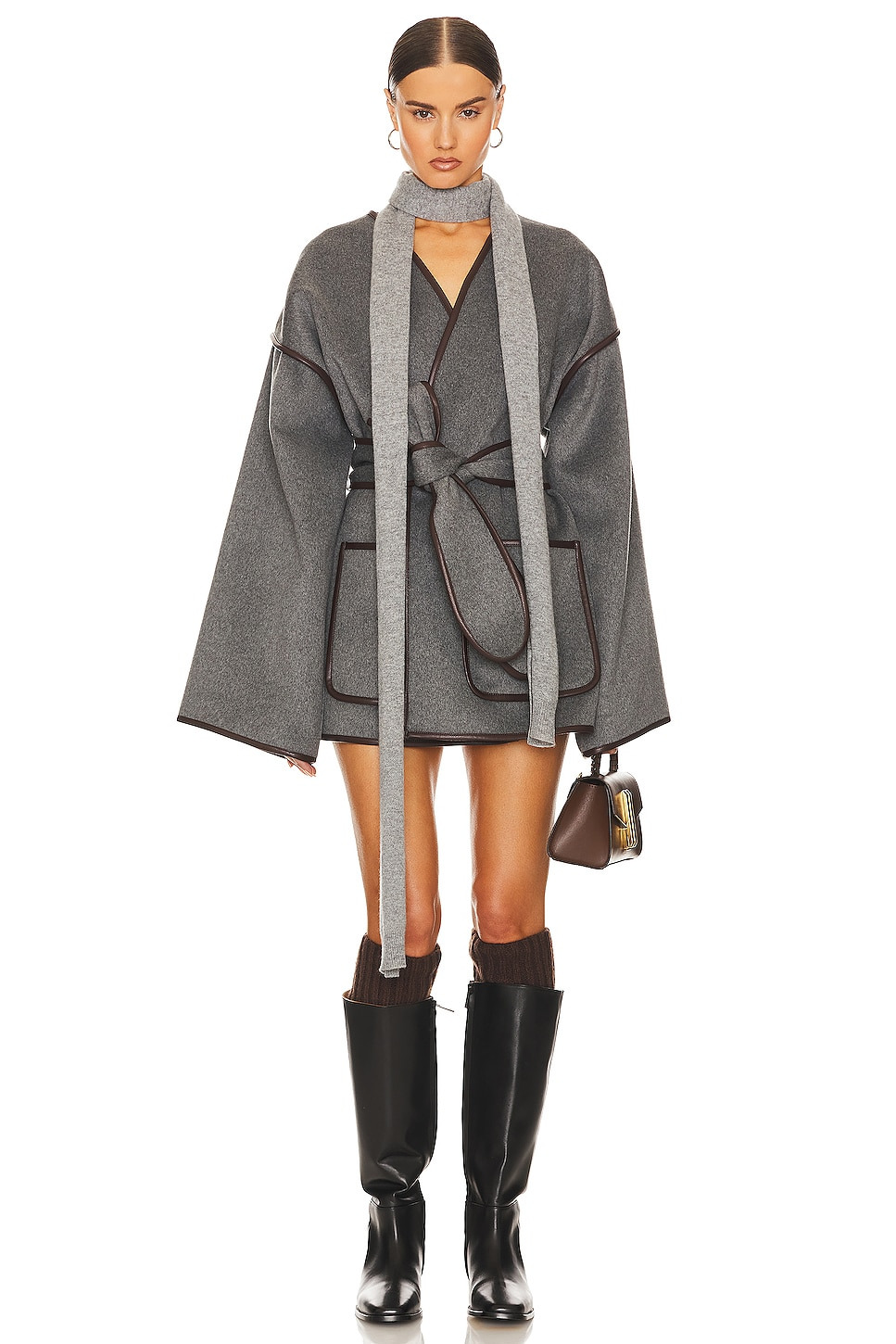 Wool Blend Blanket Coat - 4