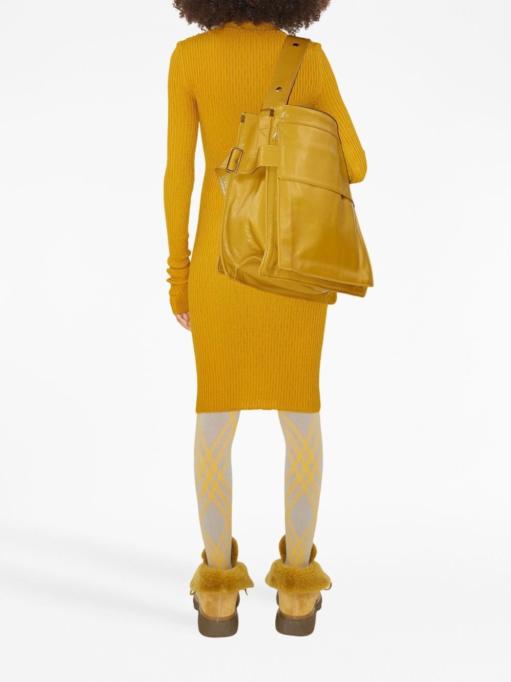 rib-knit midi dress - 4