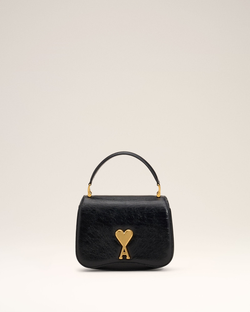 BLACK LEATHER TOP HANDLE PARIS PARIS BAG 1