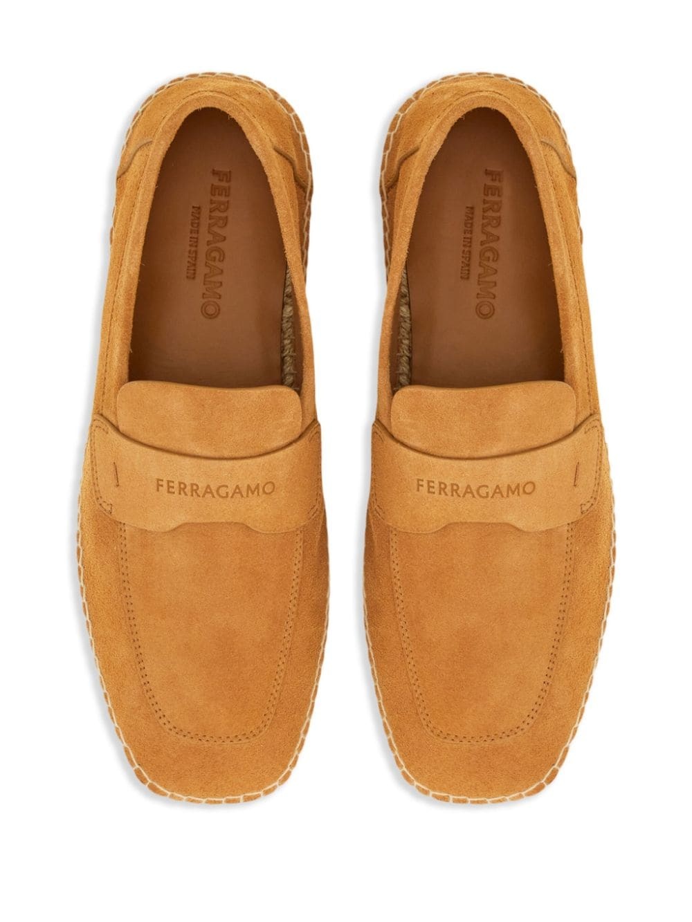 logo-debossed suede loafers - 4
